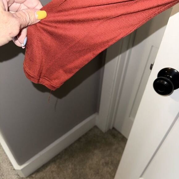 Elegant Rust Kimono with Lace Detail - Picture 3 of 6